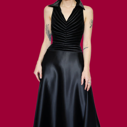 Chic black a line evening dress UK 10