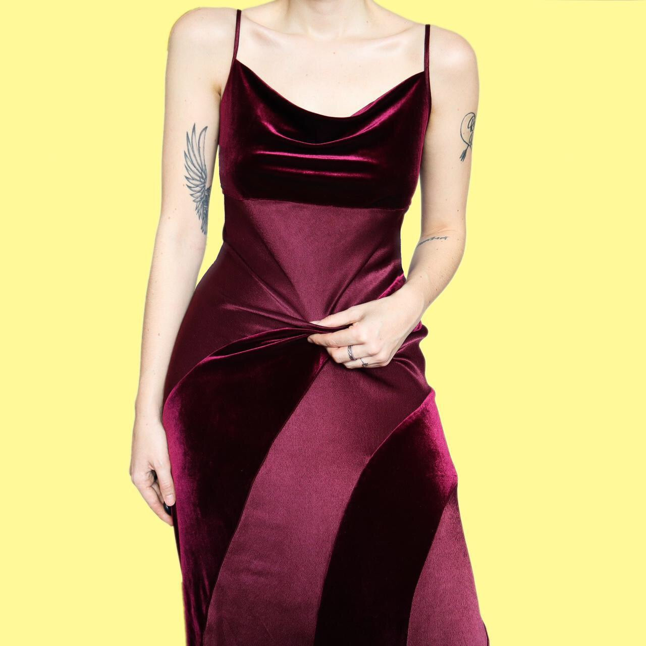 Stunning satin/velvet slip dress UK 18