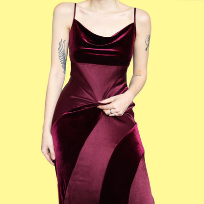 Stunning satin/velvet slip dress UK 18