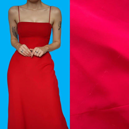 Beautiful red chiffon open back evening dress UK 10