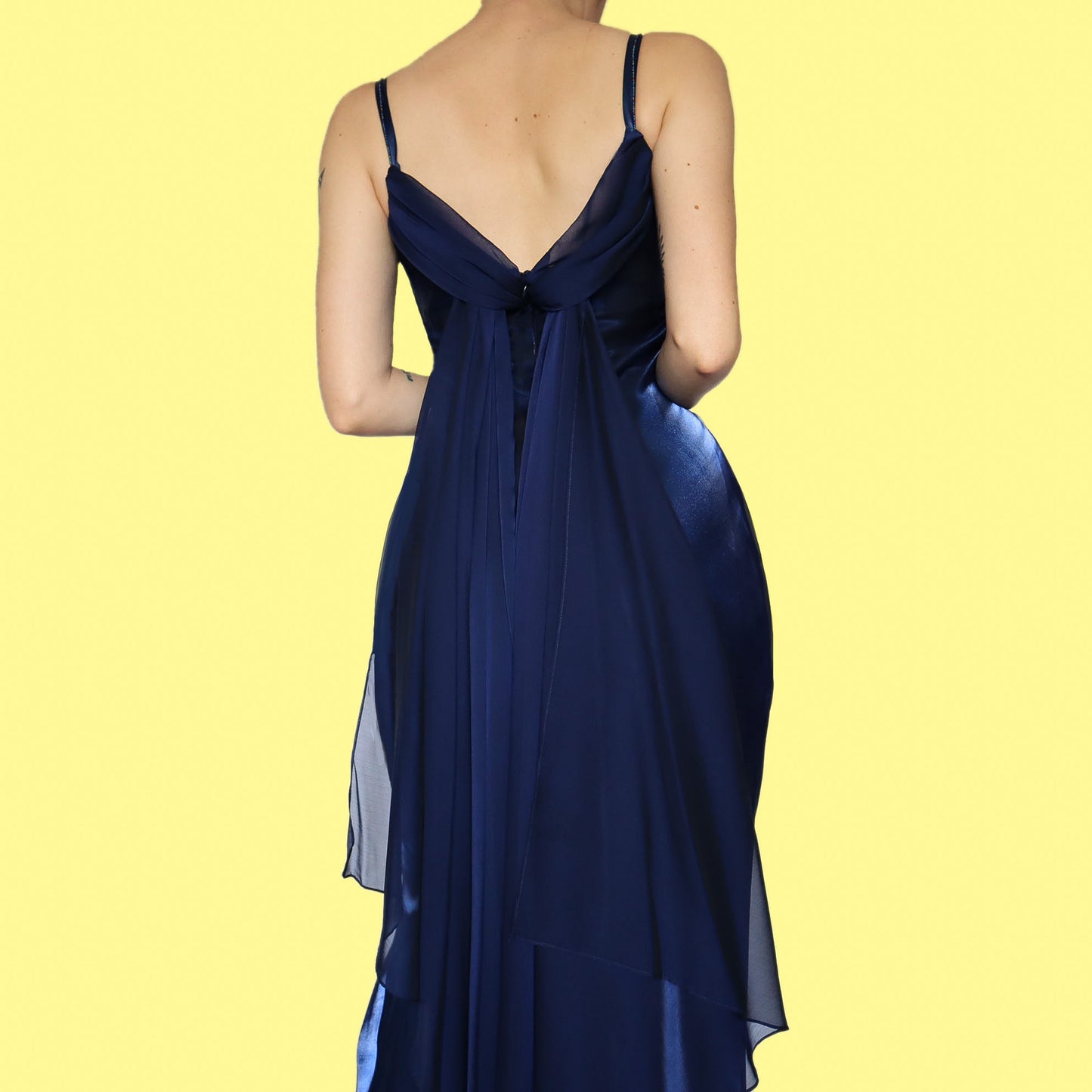 Dave & Johnny silky blue slip evening dress UK 14