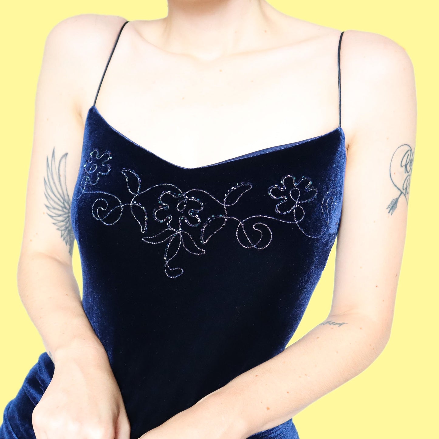 Navy Dave & Johnny velvet evening prom dress UK 16