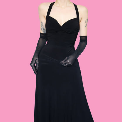 Black stretch evening dress UK 8