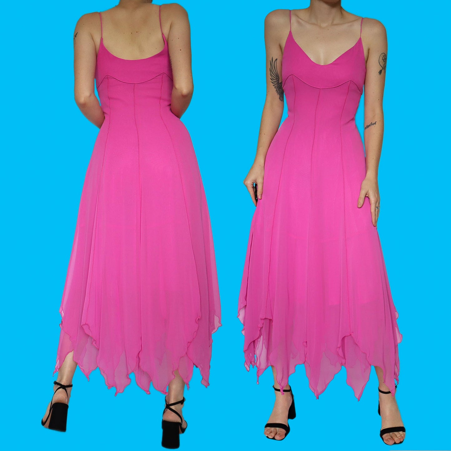 Frank Usher bubblegum pink evening dress UK 10