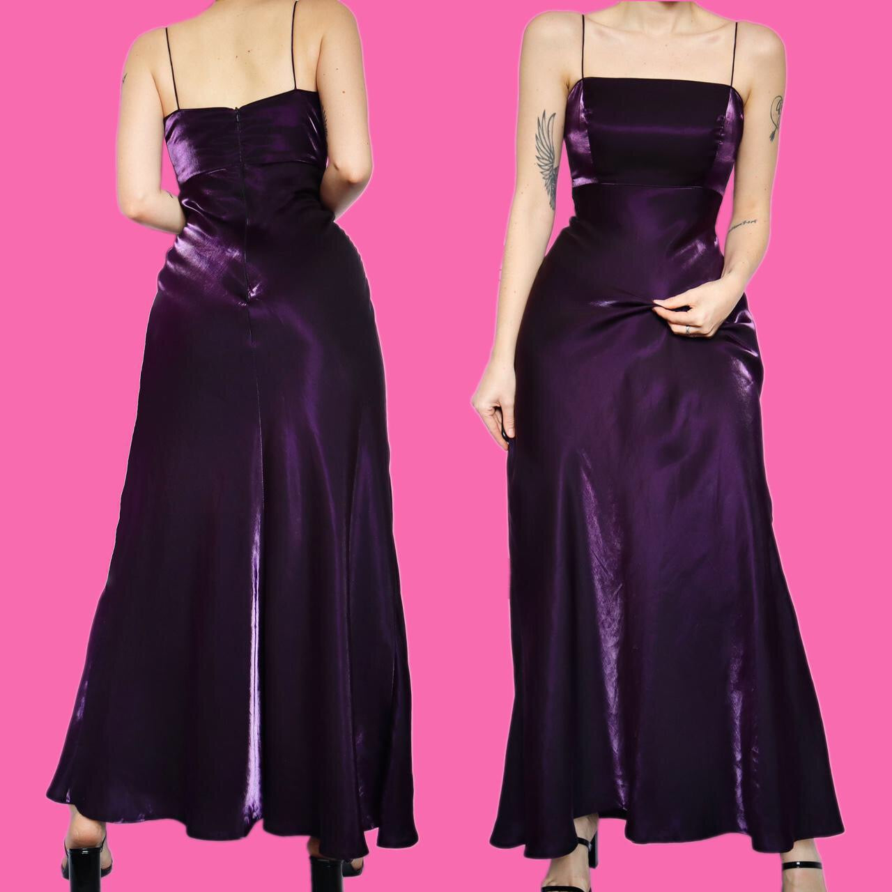 Stunning silky purple evening dress UK 10