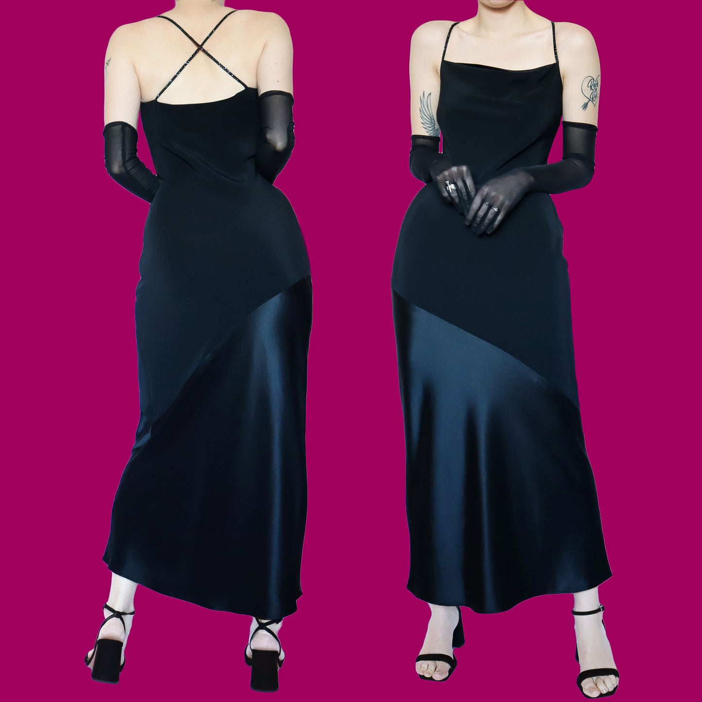 Black slip evening dress UK 10