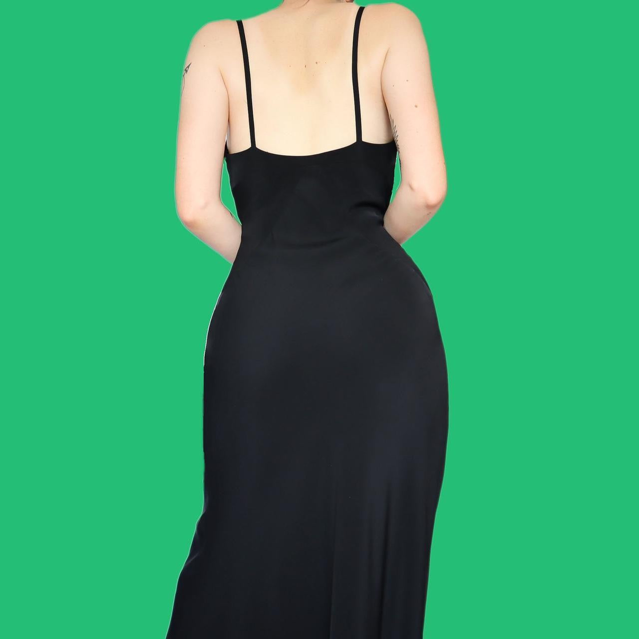 Chic black slip evening dress UK 12