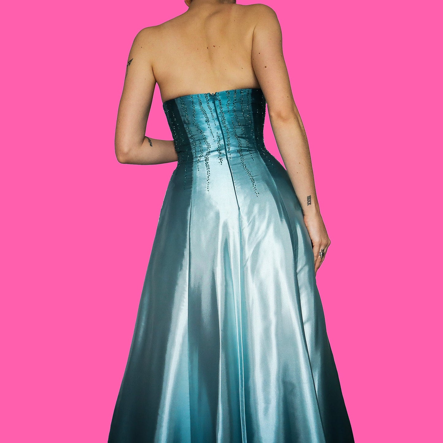 Sapphire strapless a line evening dress UK 12