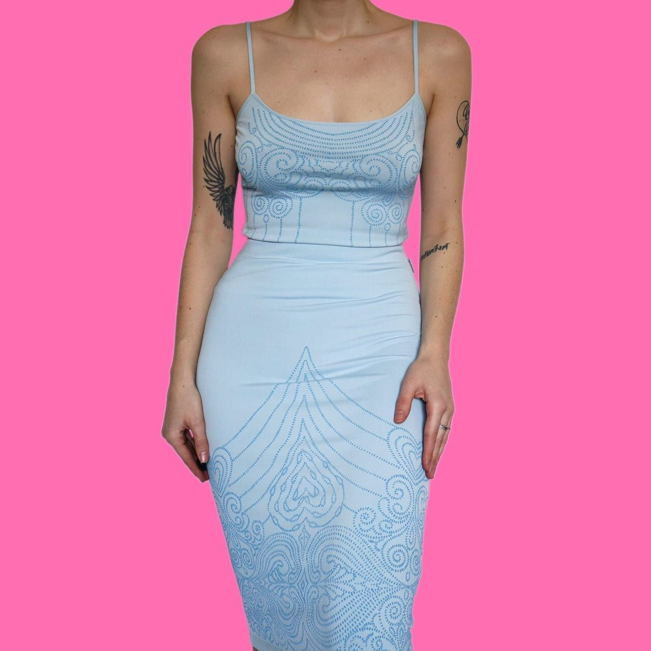 Super cute baby blue jersey stretch 2 piece set UK 10