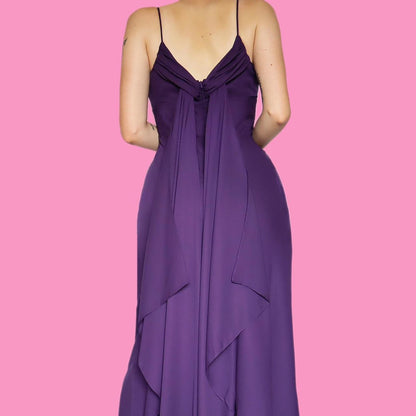Purple chiffon slip evening dress UK 14 & UK 18