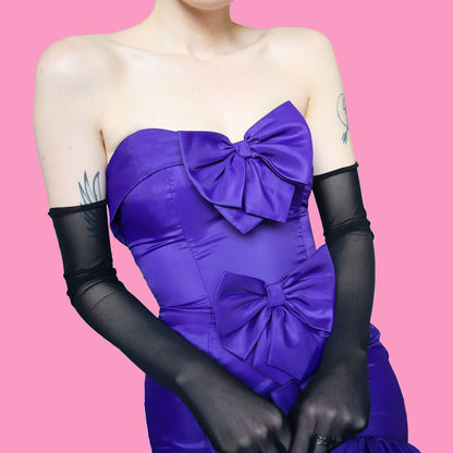 Purple After Six strapless evening dress UK 10-12