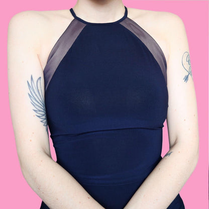 Beautiful navy stretch bodycon evening dress UK 8