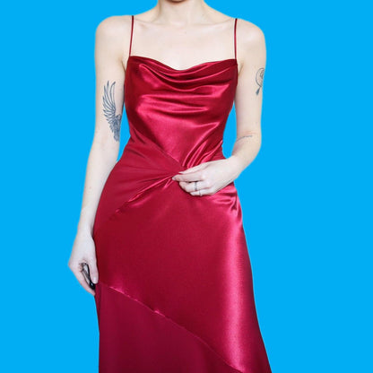 Stunning red satin slip dress UK 12