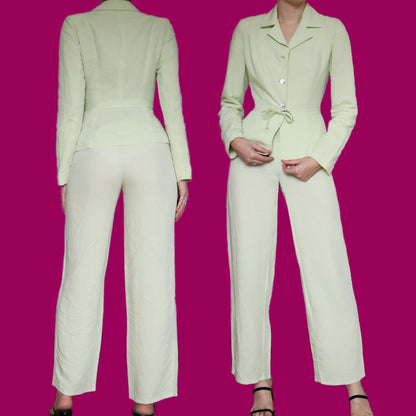 Super chic Kookai pale green 2 piece trouser suit UK 6