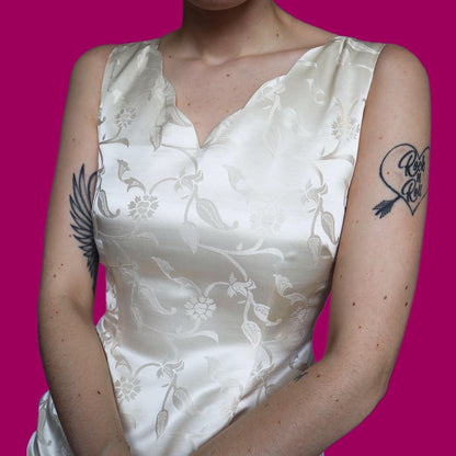 Stunning Monsoon Twilight 100% silk white evening dress UK 10