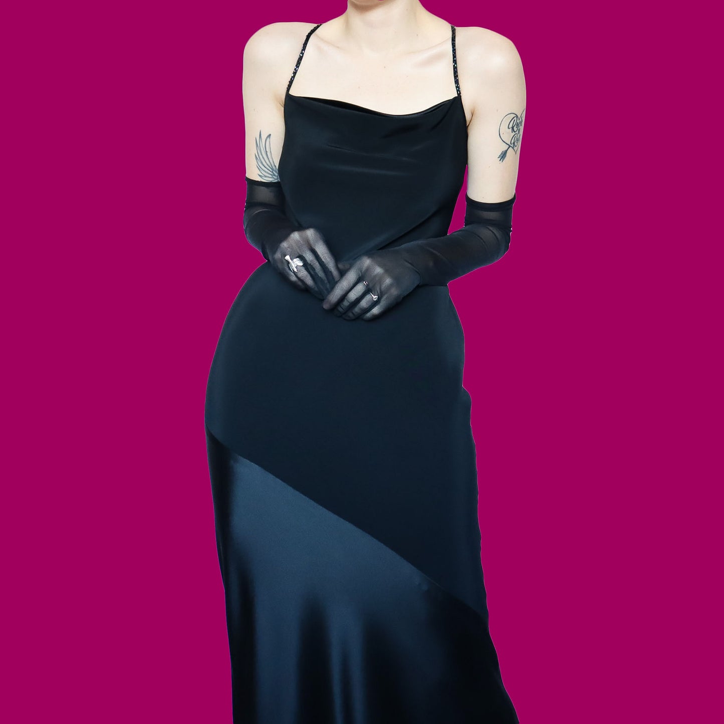 Black slip evening dress UK 10