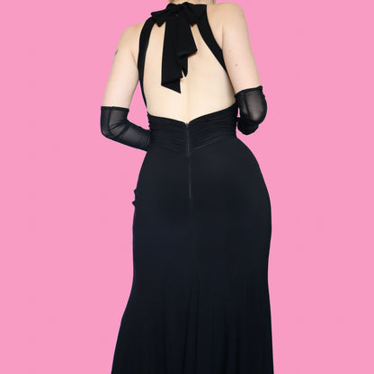 Black stretch evening dress UK 8