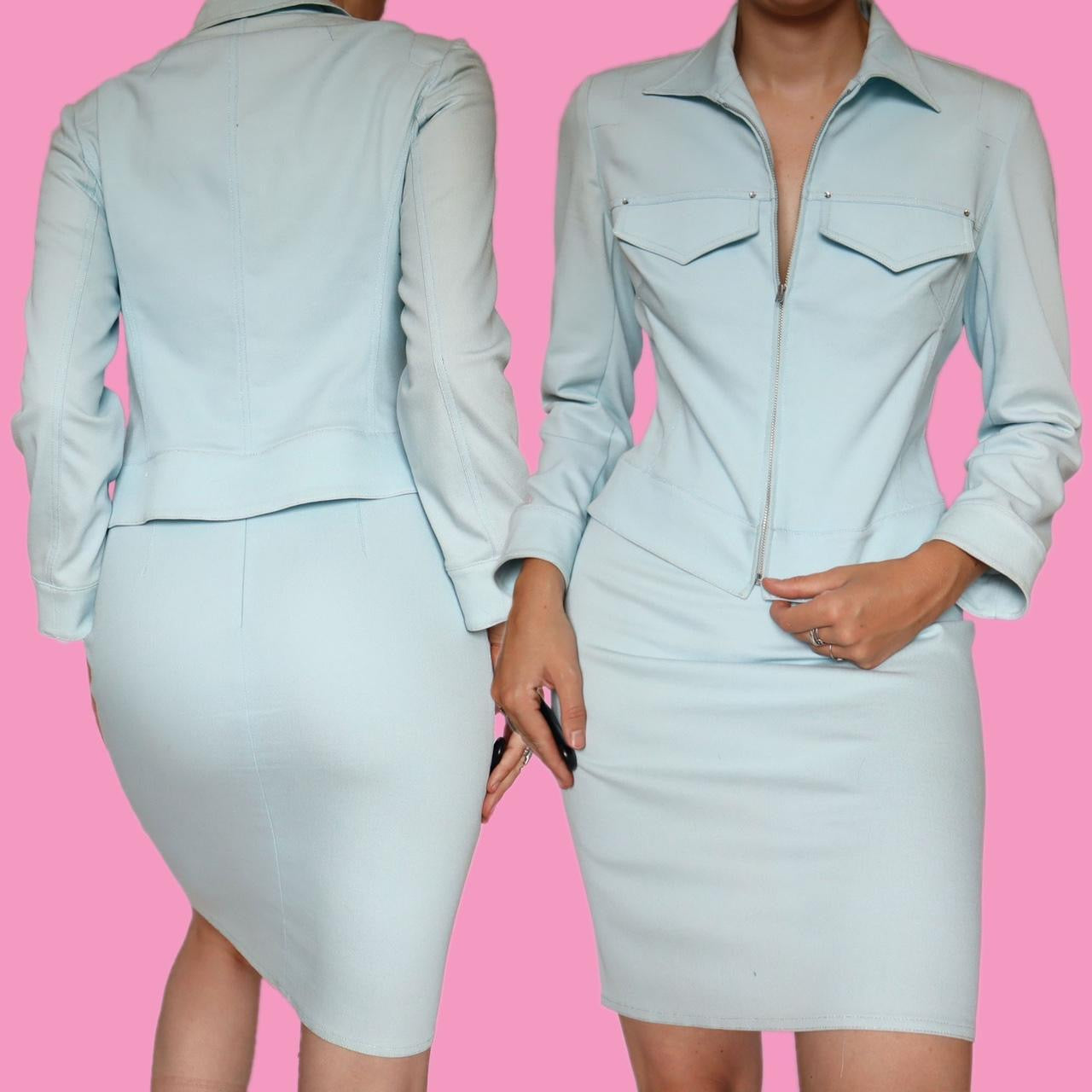 Baby blue dress and jacket 2 piece set UK 12