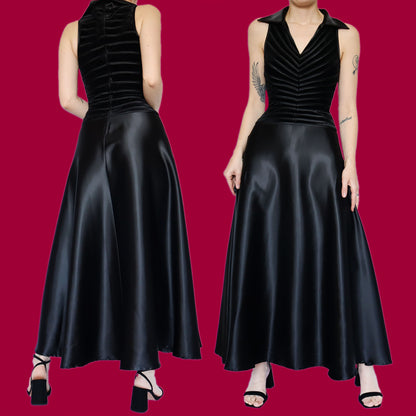 Chic black a line evening dress UK 10