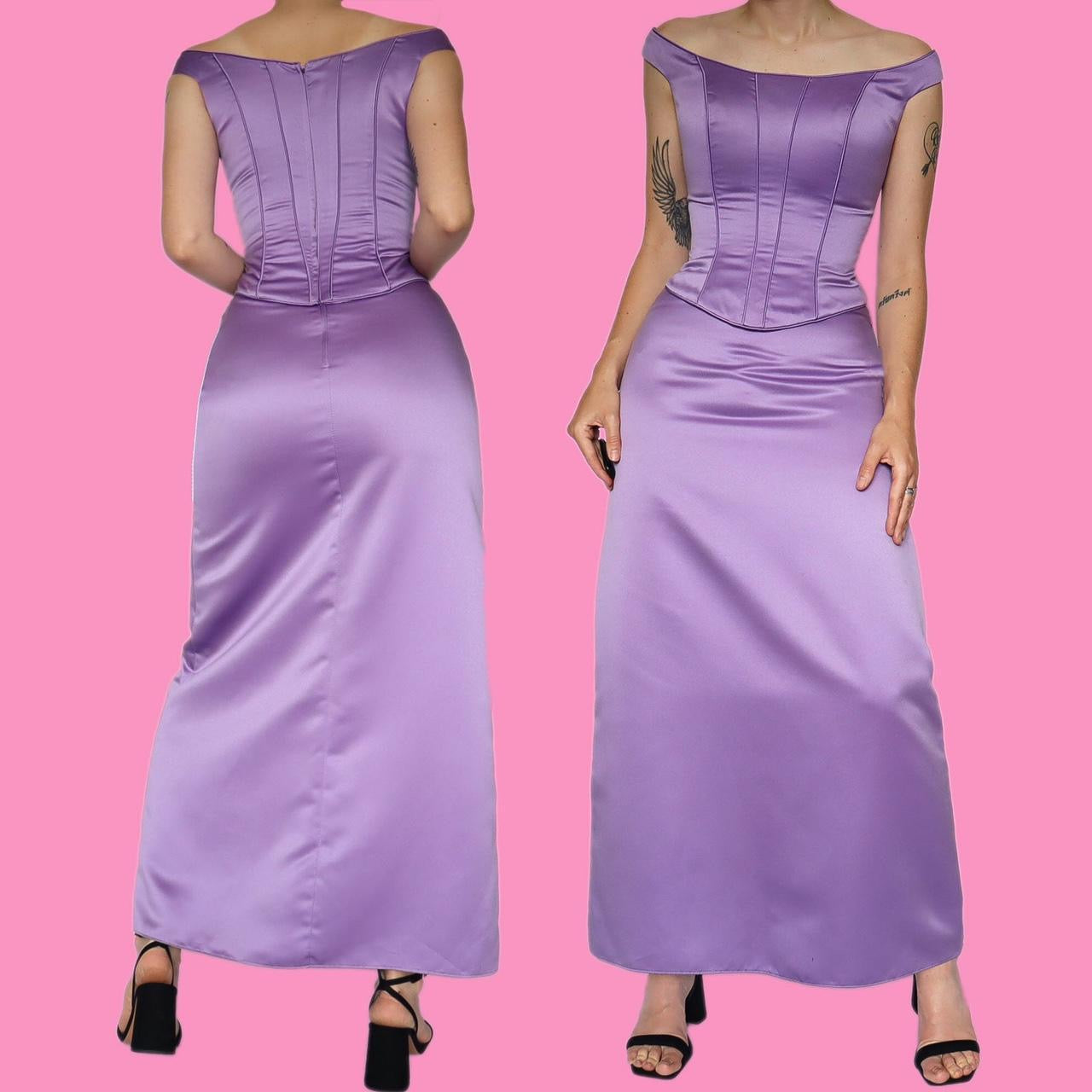Beautiful lilac 2 piece corset & skirt set UK 8