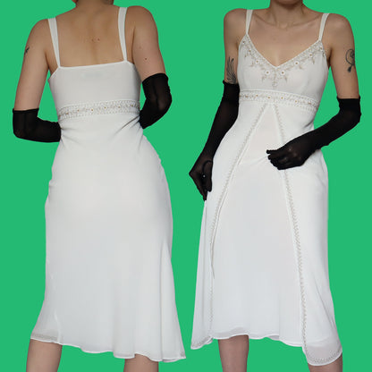 White midi evening dress UK 10