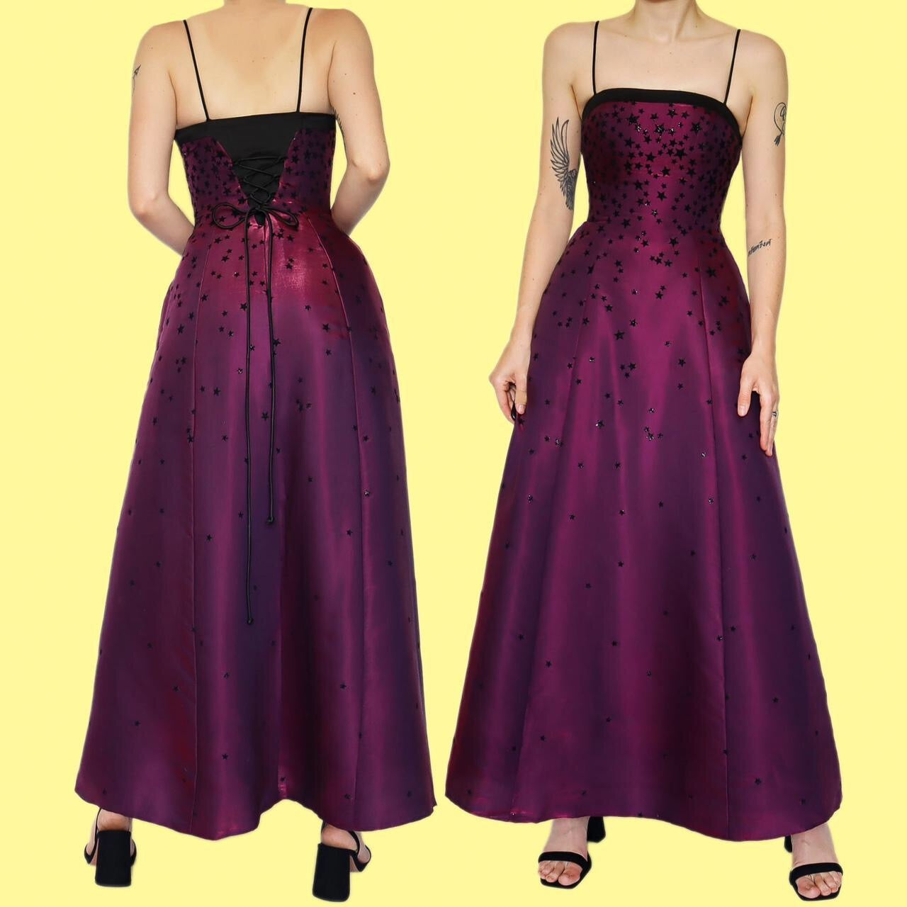 Beautiful purple iridescent star evening prom dress UK 8