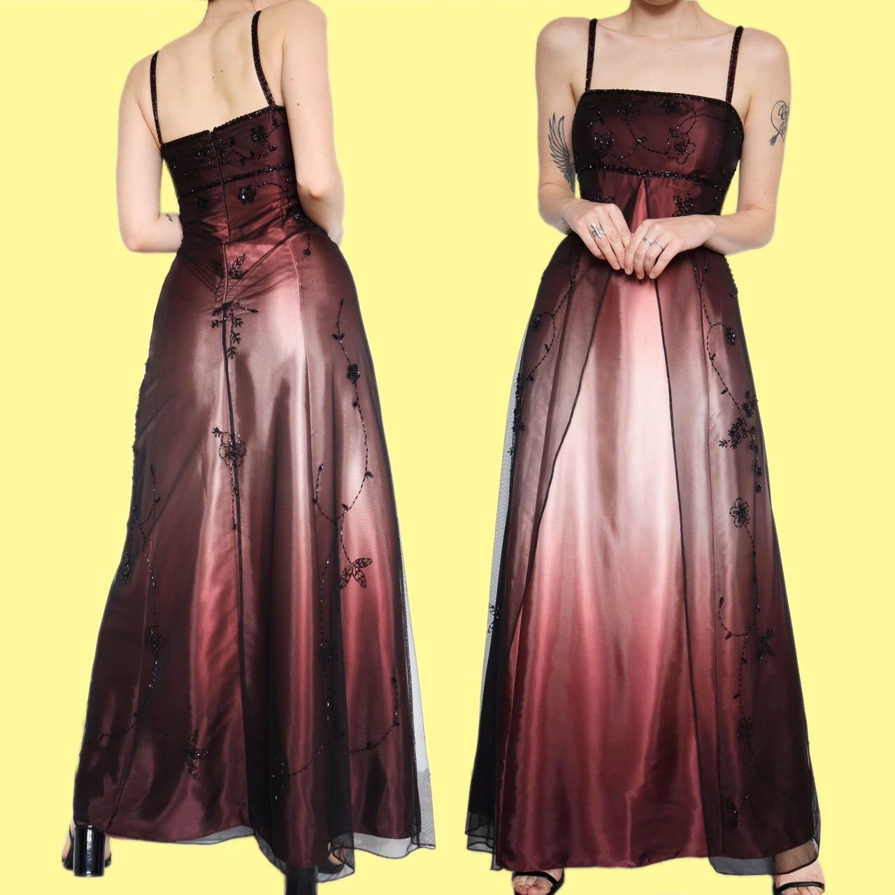 Beautiful ombré beaded evening dress UK 14