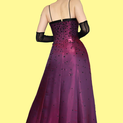 Iridescent glittery star a-line evening dress UK 8