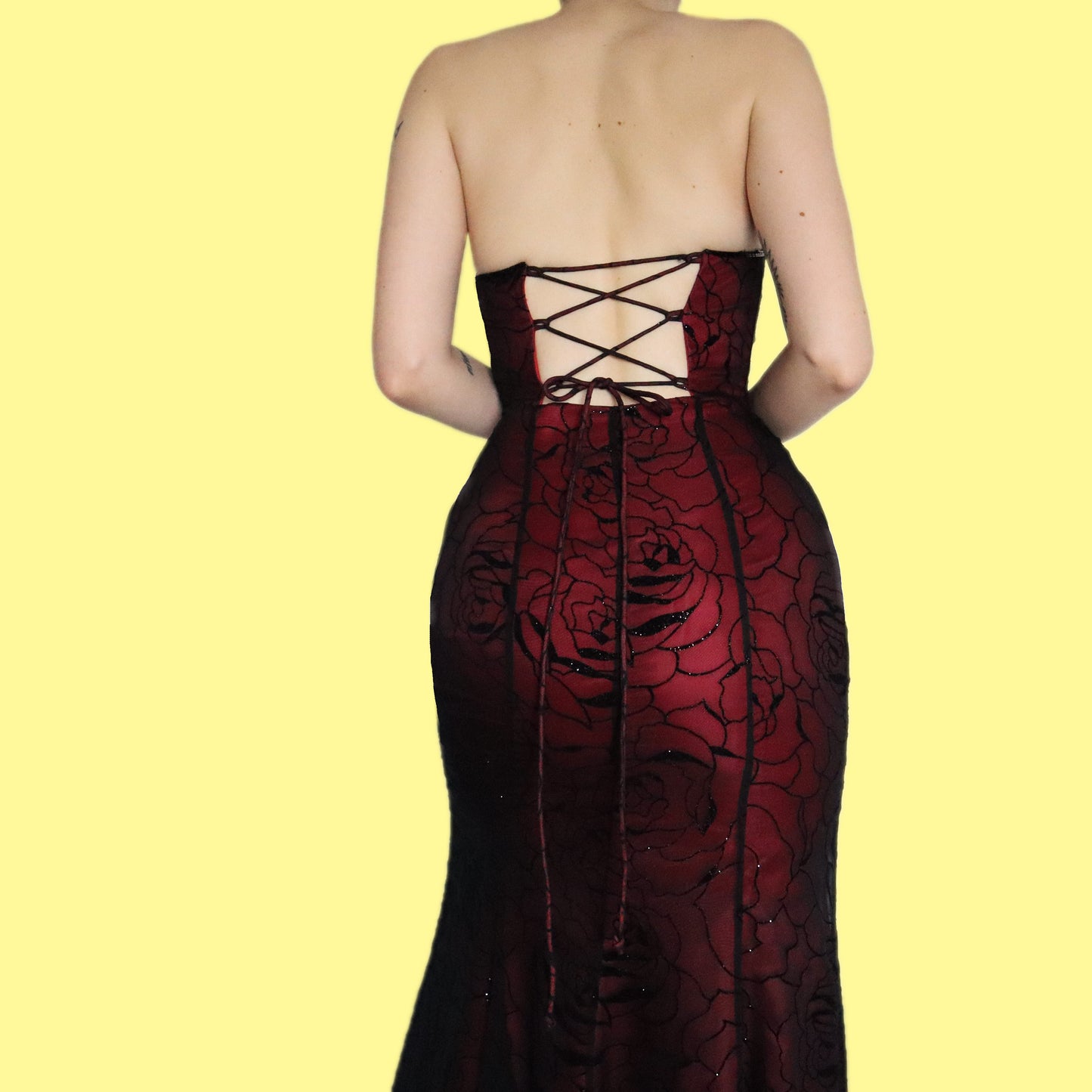 Stunning glittery floral strapless evening dress UK 8