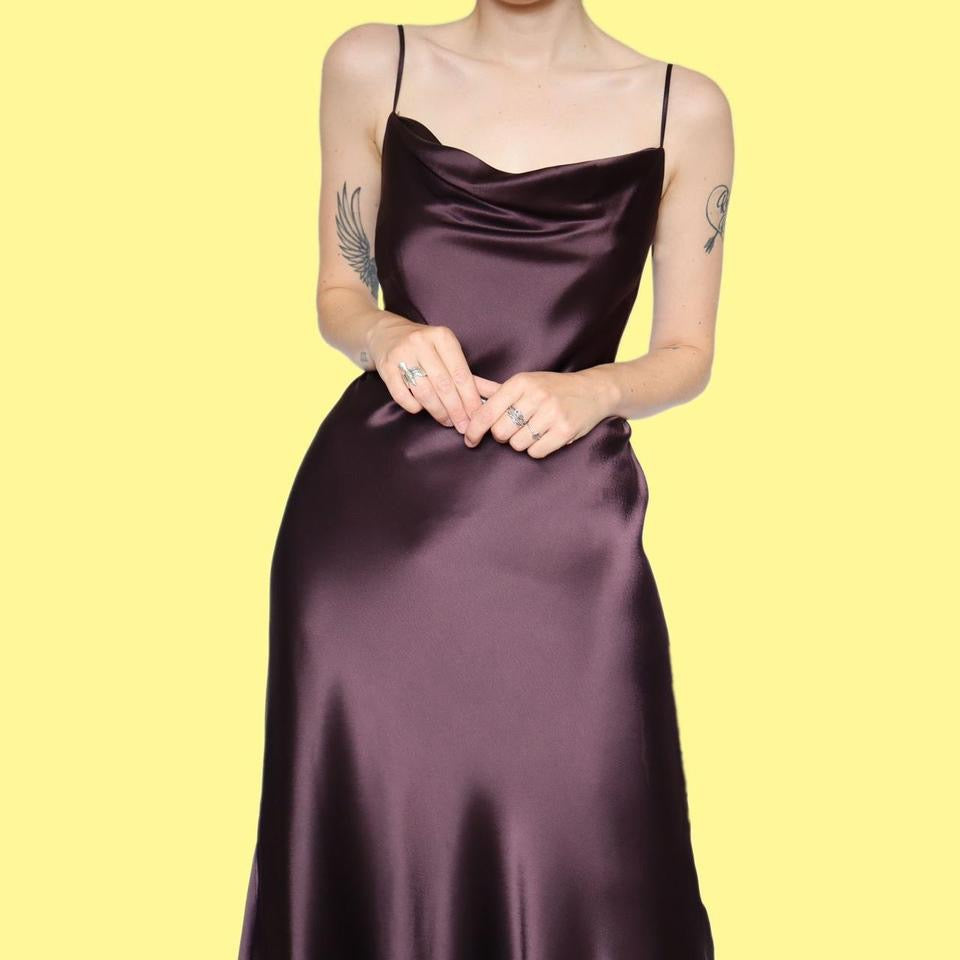 Satin slip midi dress UK 10