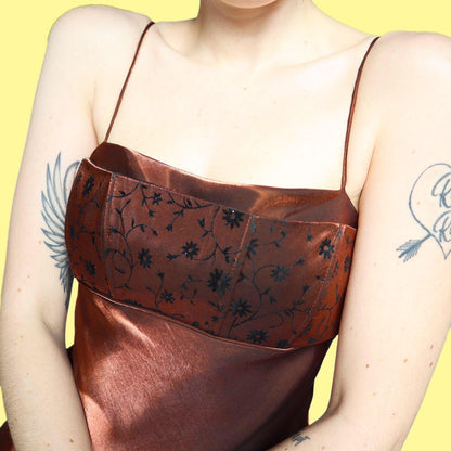 Beautiful silky bronze evening dress UK 10