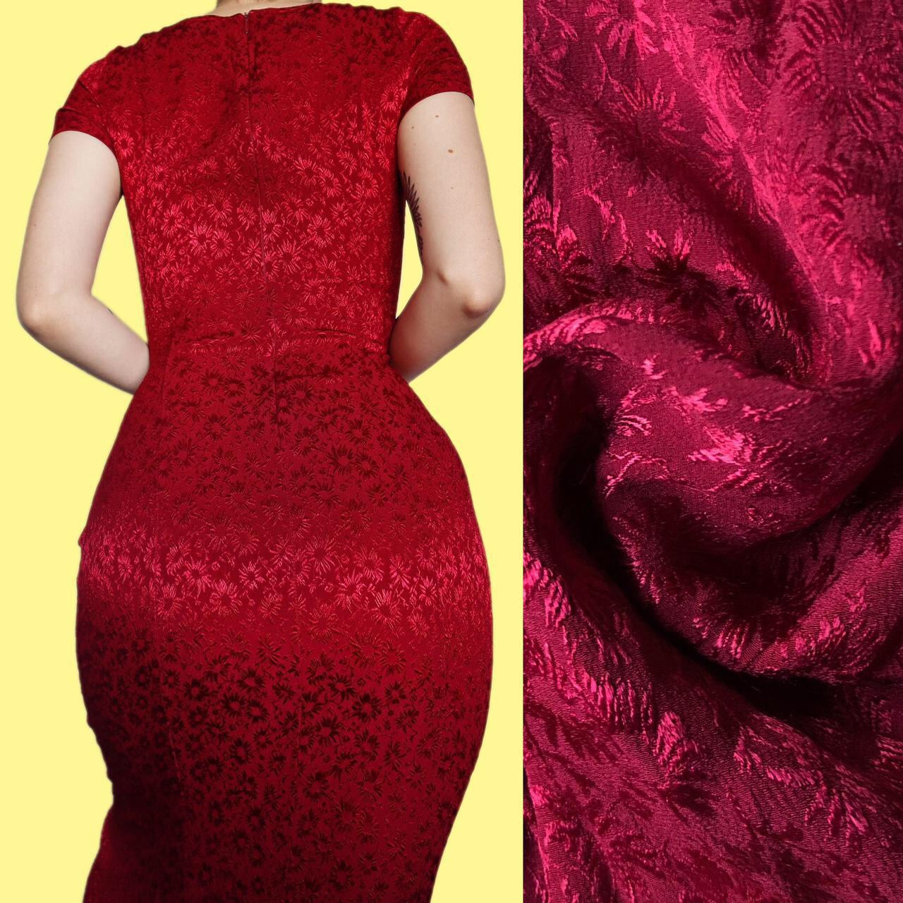 Beautiful red floral Laura Ashley short sleeve midi dress UK 10