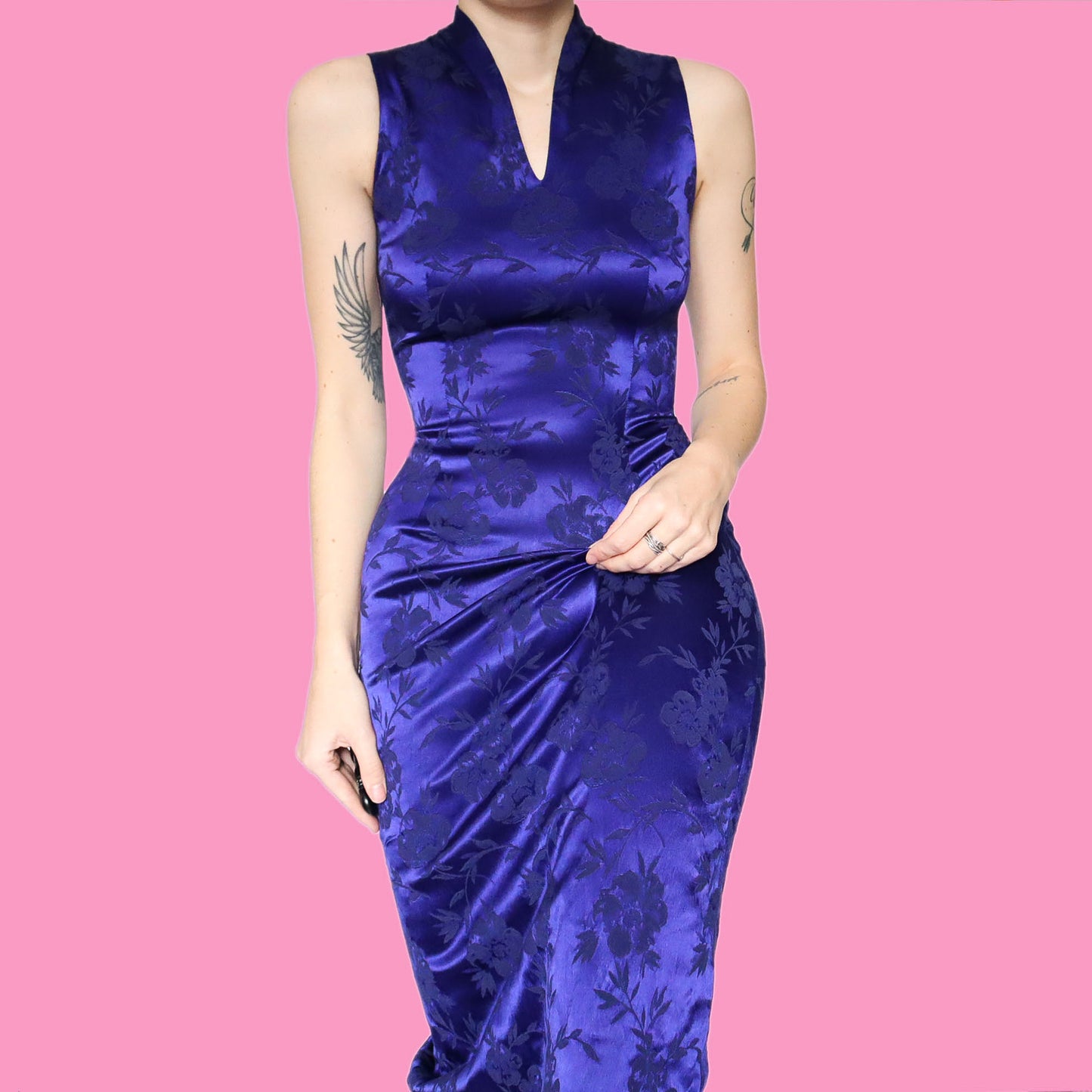 Monsoon Twilight purple floral maxi dress UK 10