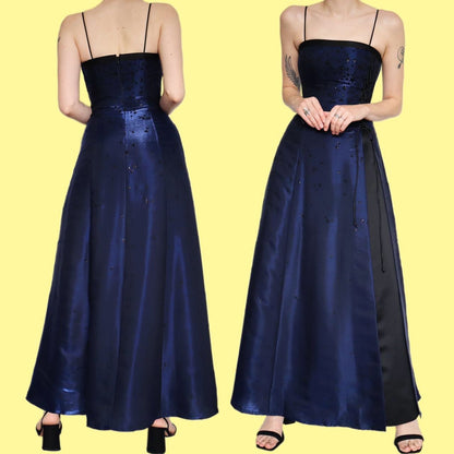 Beautiful navy glittery star evening dress UK 8