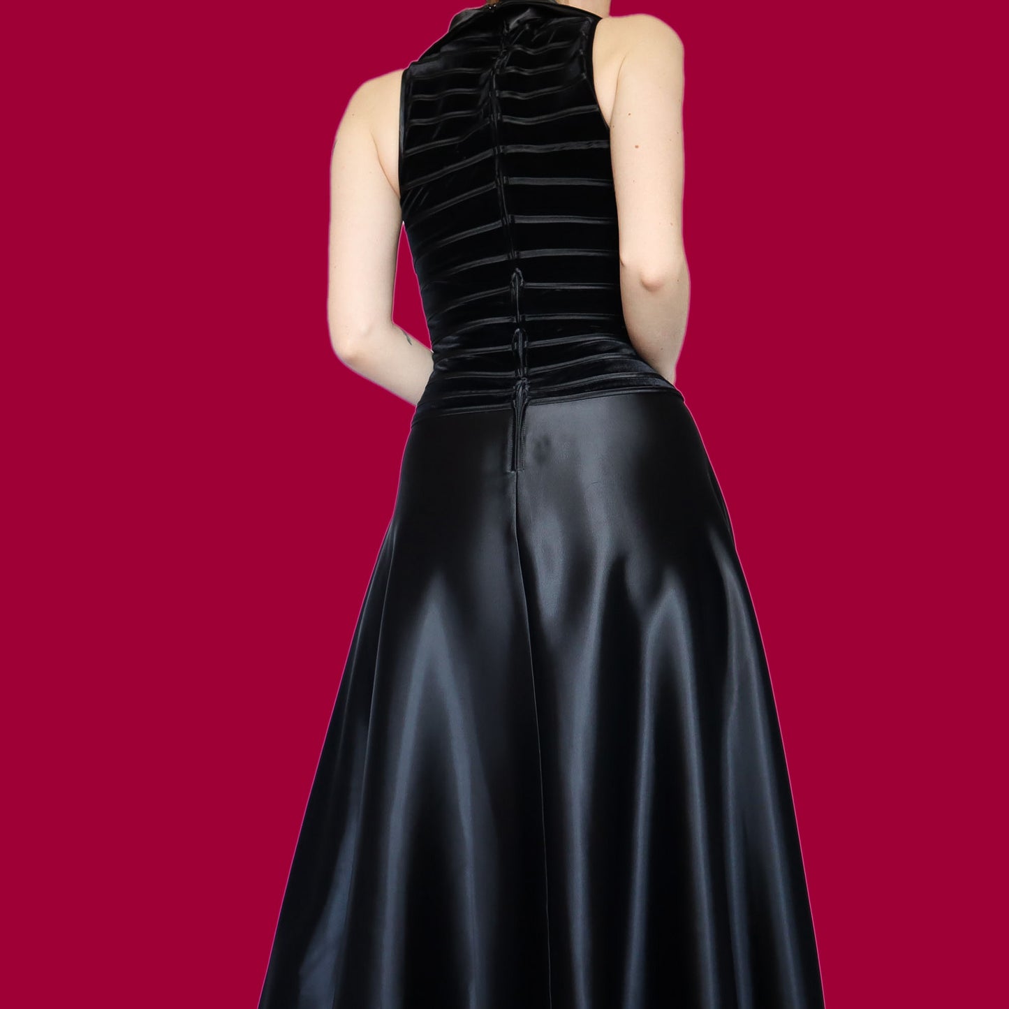 Chic black a line evening dress UK 10