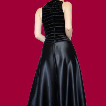 Chic black a line evening dress UK 10