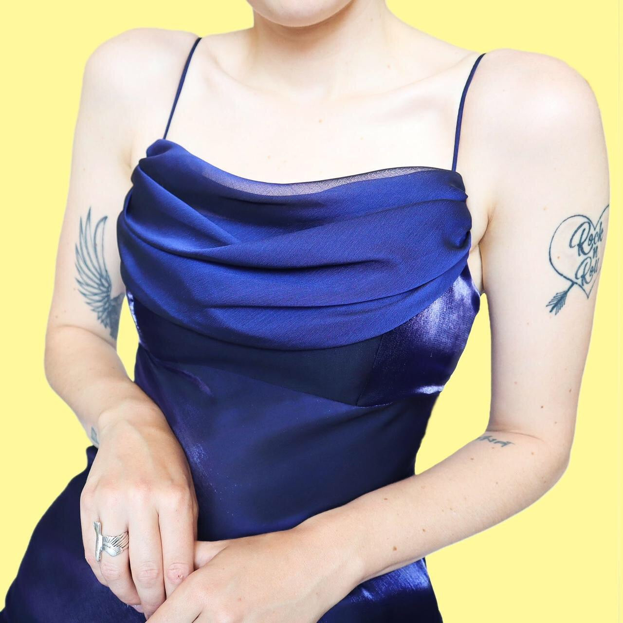 Beautiful silky blue slip evening dress UK 8