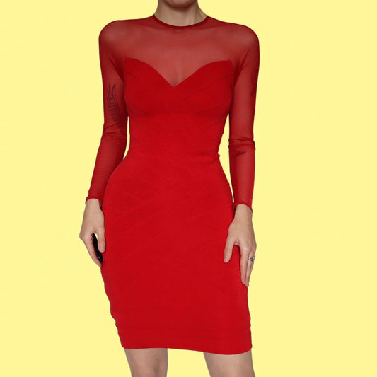 Beautiful red Tadashi stretch mini dress UK 12