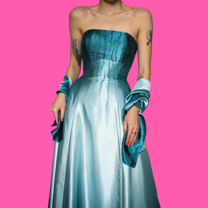 Sapphire strapless a line evening dress UK 12