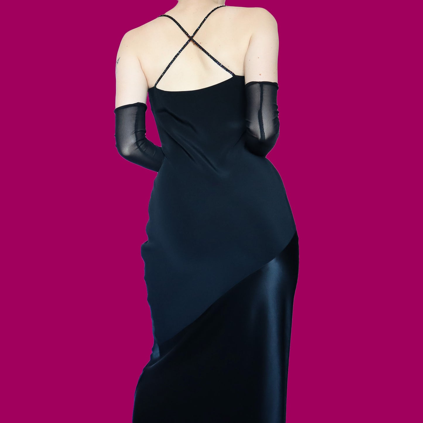 Black slip evening dress UK 10
