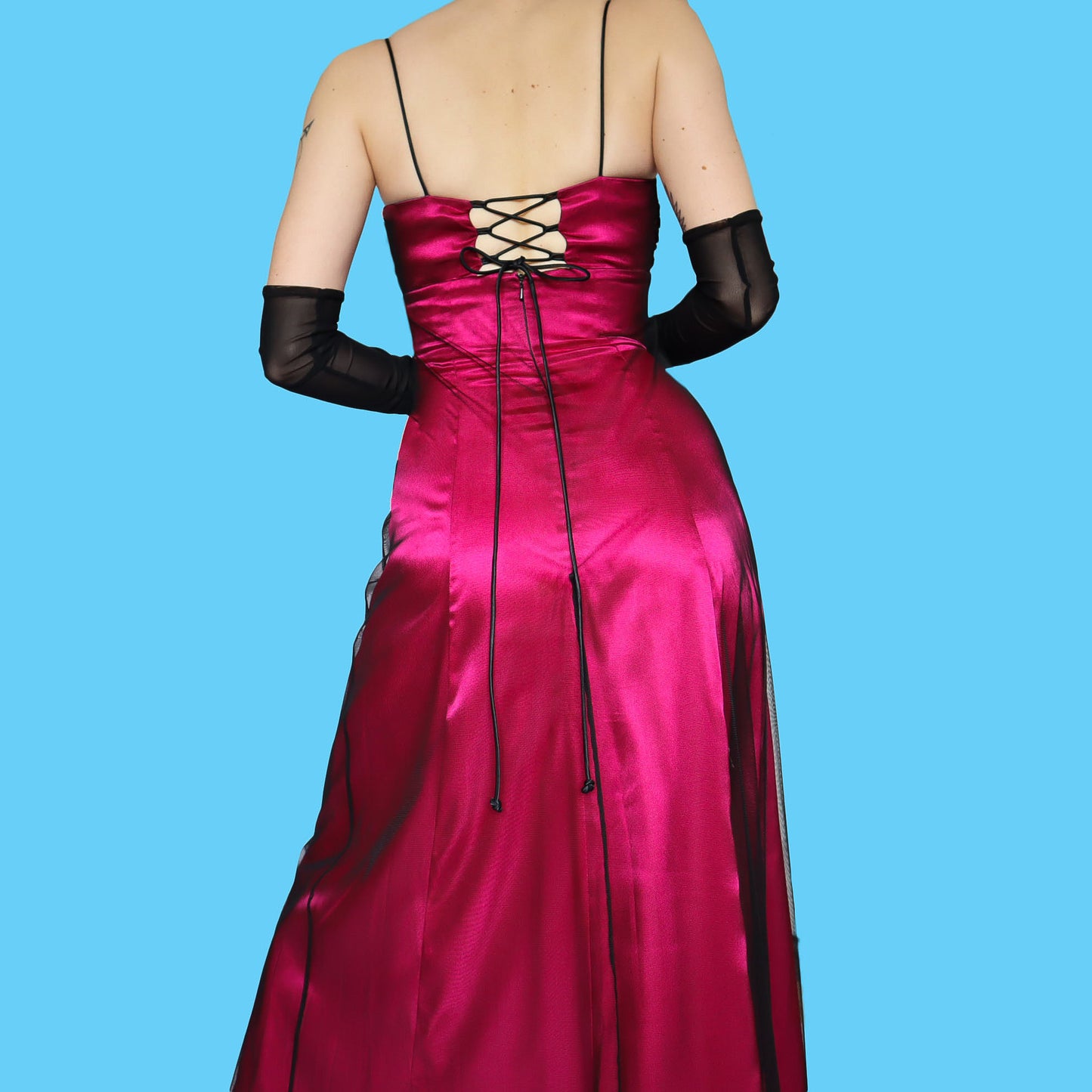 Pink beaded evening dress UK 8