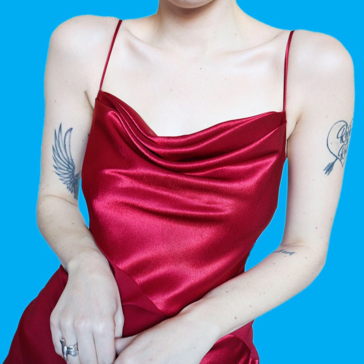 Stunning red satin slip dress UK 12