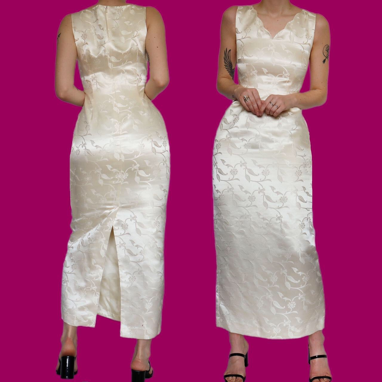 Stunning Monsoon Twilight 100% silk white evening dress UK 10