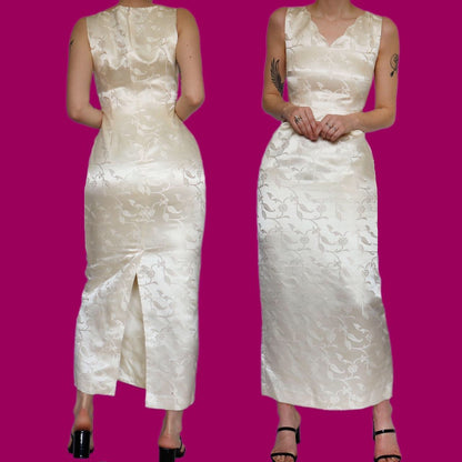 Stunning Monsoon Twilight 100% silk white evening dress UK 10