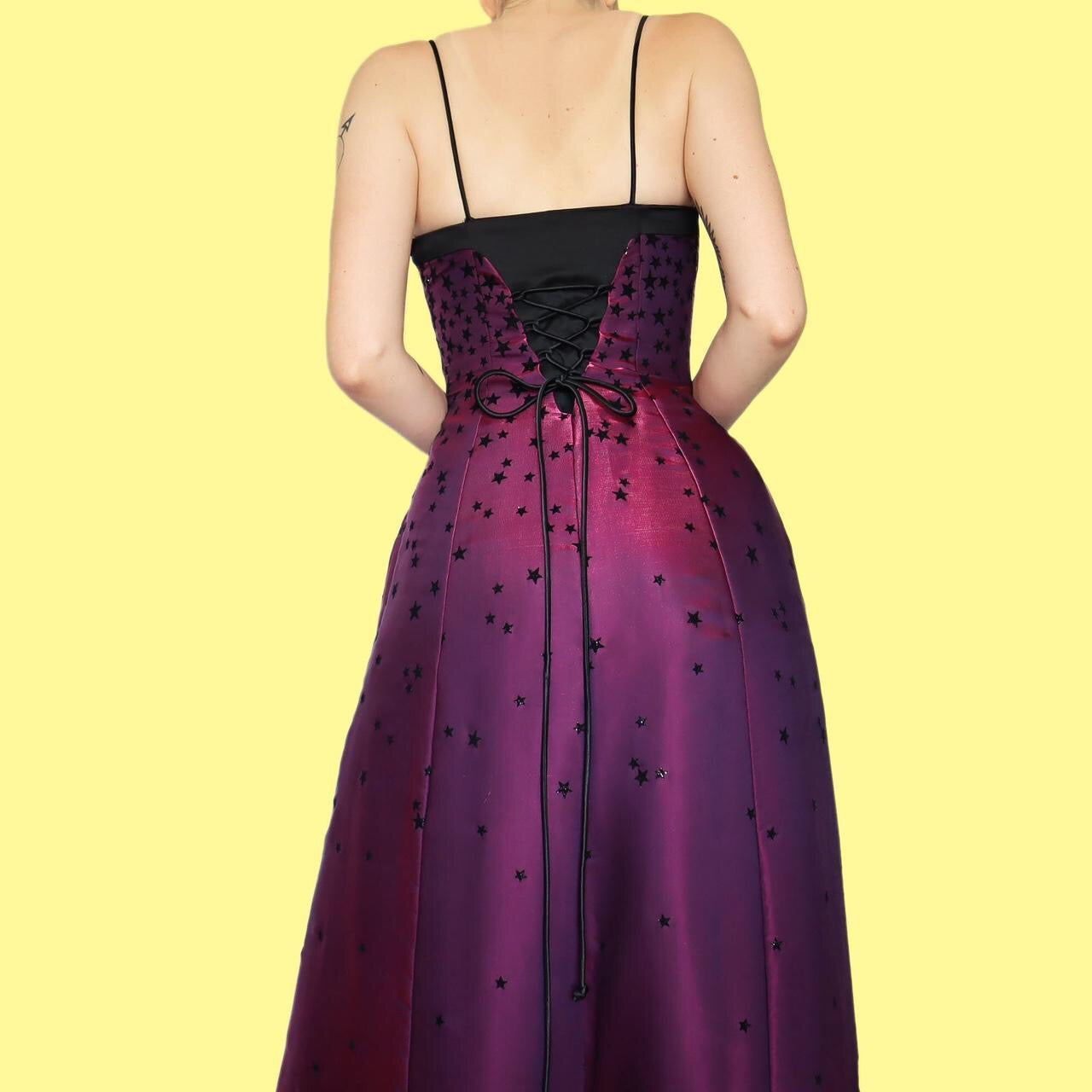Beautiful purple iridescent star evening prom dress UK 8