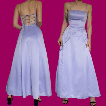Stunning lilac a line evening dress with matching shawl UK 8