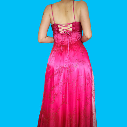 Pink glittery ombré evening dress UK 10