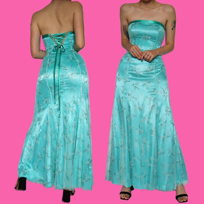 Beautiful glittery sapphire evening dress UK 12