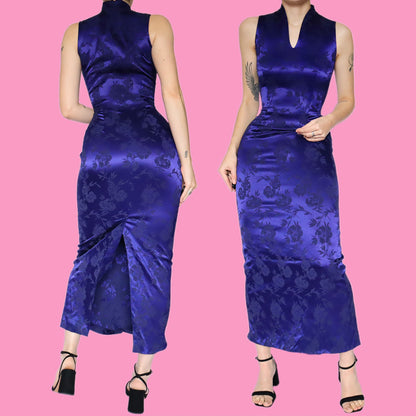 Monsoon Twilight purple floral maxi dress UK 10