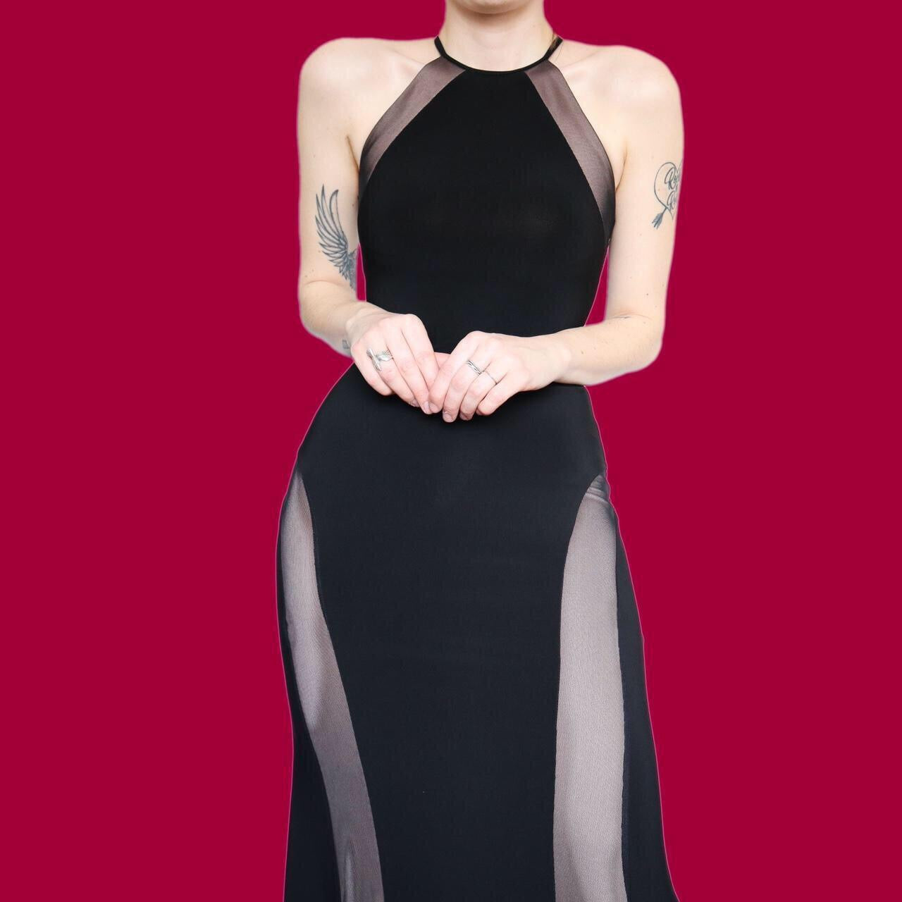 Beautiful black stretch evening dress UK 12